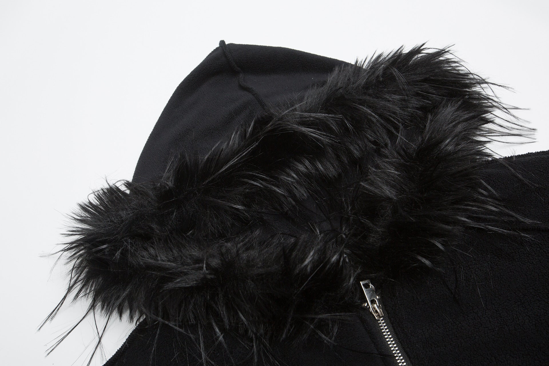 Blouson bomber à capuche et col en fourrure – Manteau d’hiver doublé polaire
