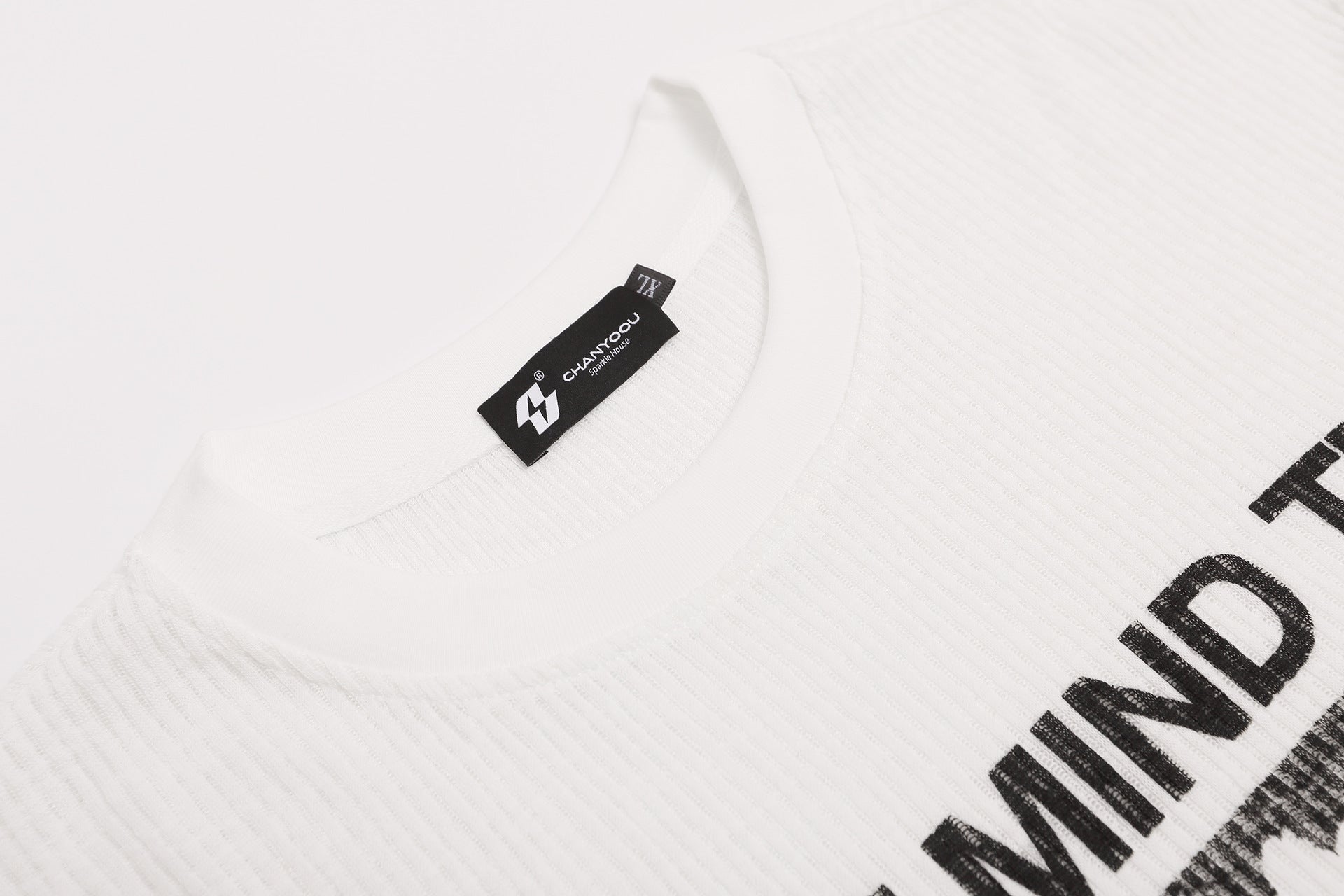 Camiseta de Manga Larga con Gráfico – Estampado de Banda Punk, Cuello Redondo y Punto Waffle