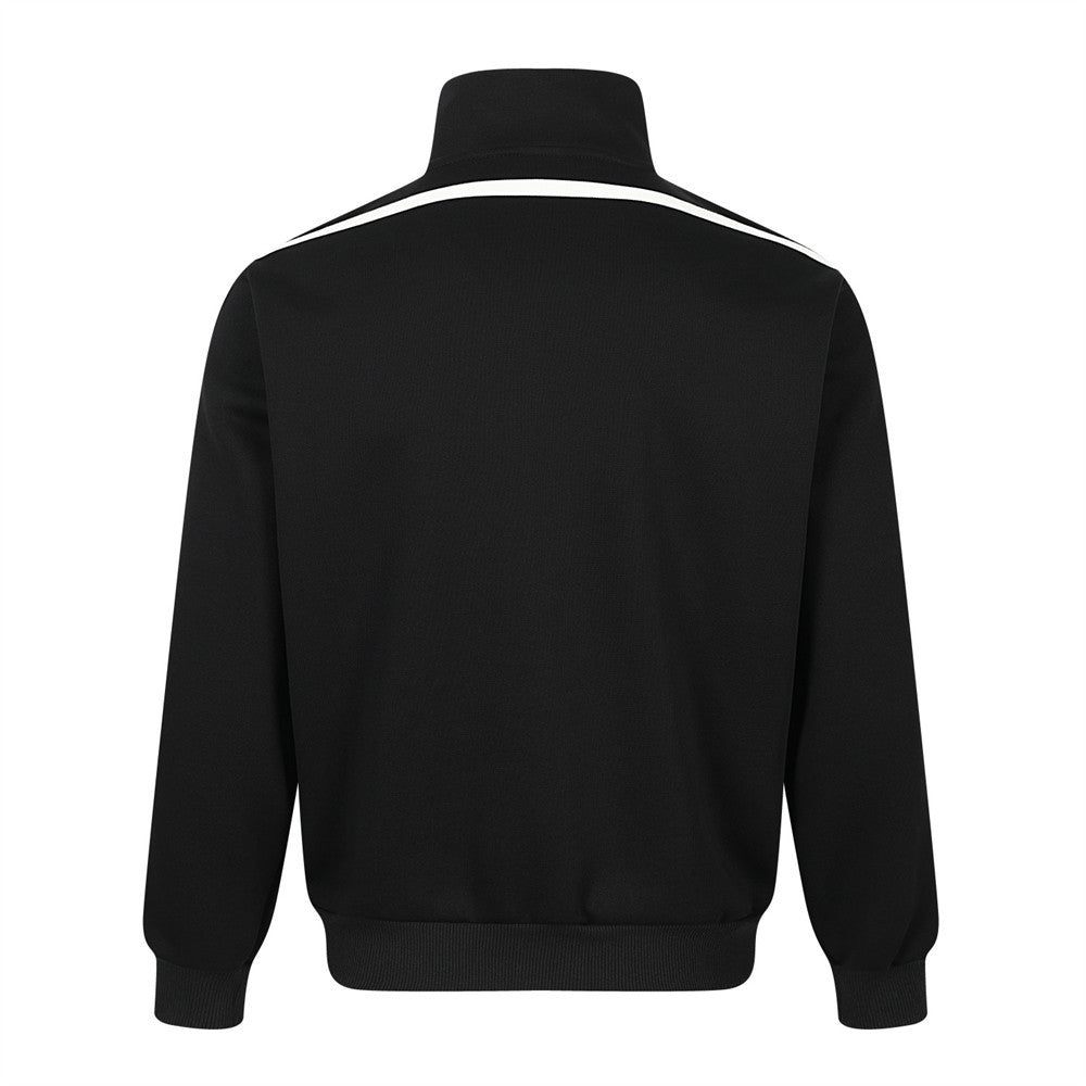 Track Jacket Mock Neck Full-Zip with Stripe Detail & Star Embroidery