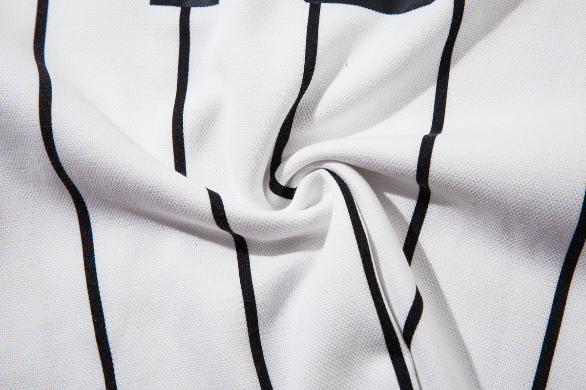 Long Sleeve Athletic Shirt Retro Soccer Jersey – Oversized Pinstripe Football