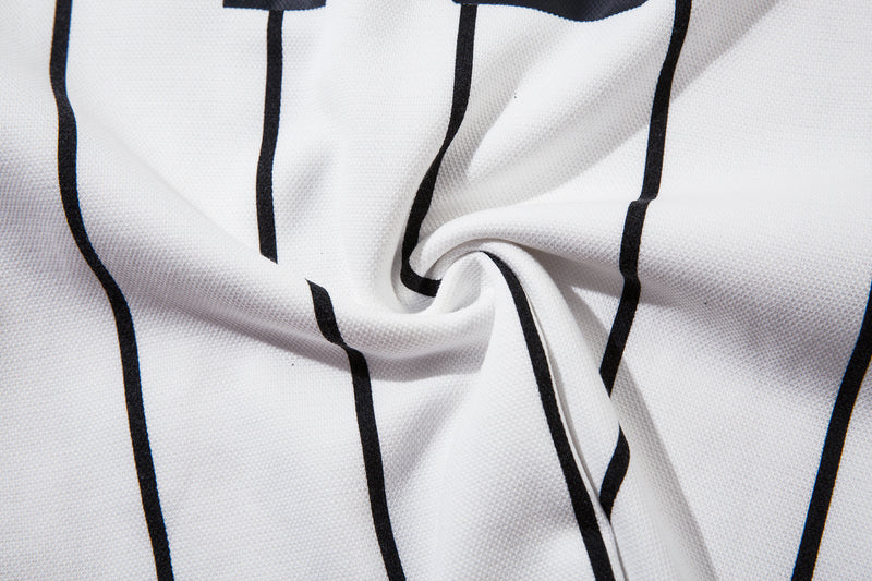 Long Sleeve Athletic Shirt Retro Soccer Jersey – Oversized Pinstripe Football