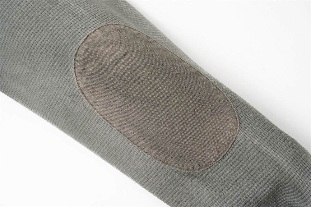 Sweat à capuche homme en maille gaufrée délavée à l’acide, oversize, avec poches cargo zippées