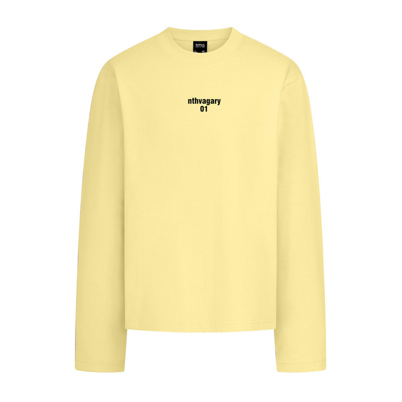 Long Sleeve Crewneck T-Shirt – Oversized Fit with Letter Print, Men's Streetwear