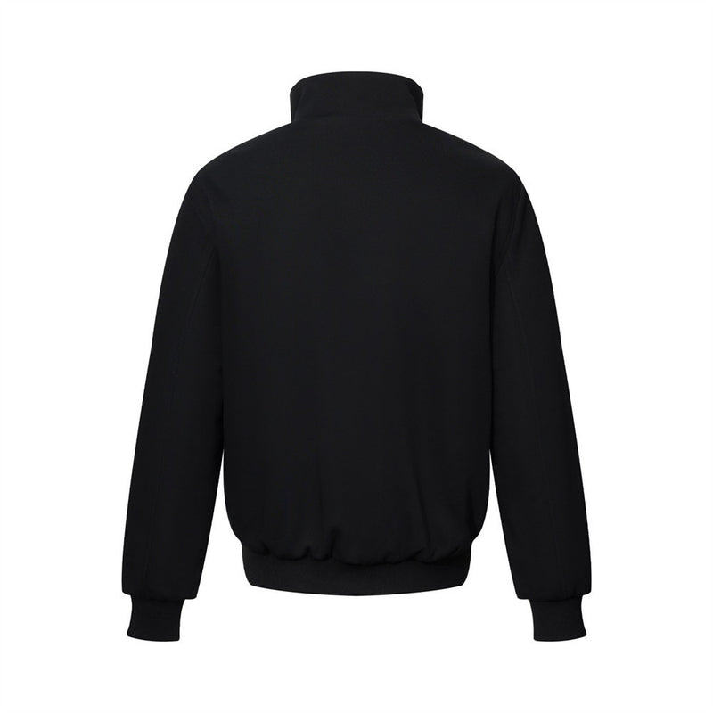 Men's Double-Breasted Stand-Collar Fleece-Lined Jacket