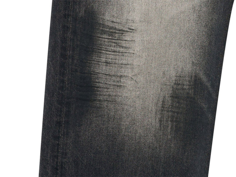 Wide-Leg-Baggy-Jeans – Verwaschene schwarze Distressed-Denim-Herrenjeans