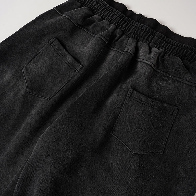 Wide Leg Sweatpants Acid Wash Double Waistband Baggy Fit with '98 Graphic