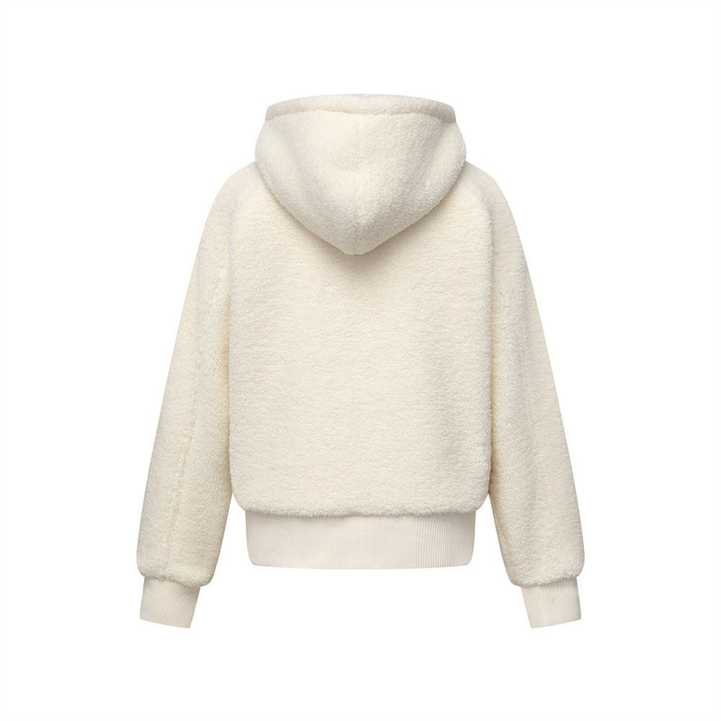 Veste à capuche zippée en polaire sherpa avec zip oversize