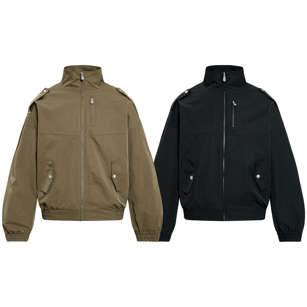 Veste cargo homme oversize à col montant et manches froncées