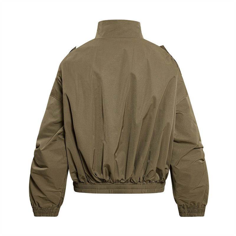 Veste cargo homme oversize à col montant et manches froncées