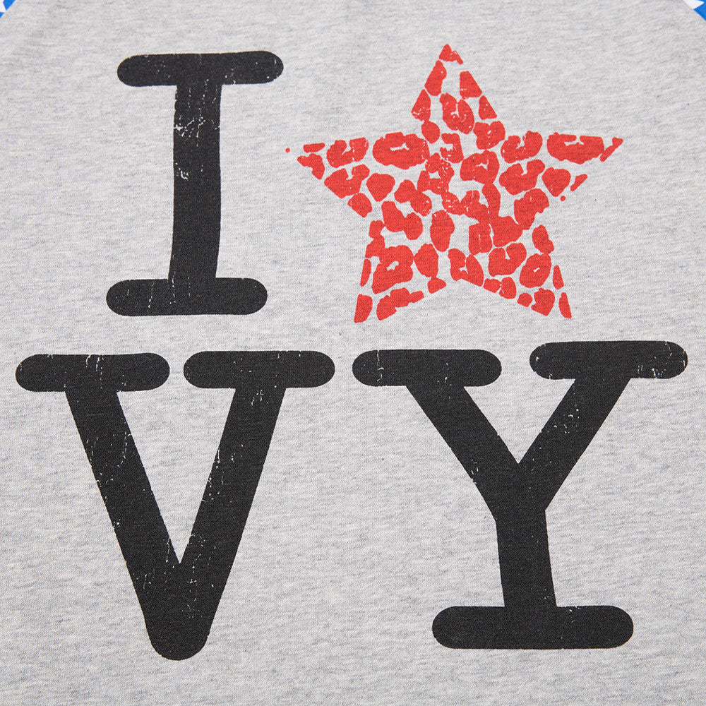 Men's Long Sleeve Raglan T-Shirt – Star Print Colorblock Graphic Tee