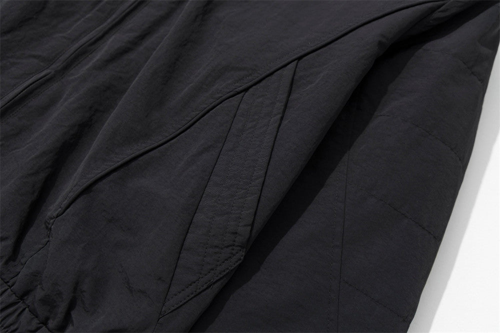 Fur-Trim Hooded Bomber Jacket – Men's Winter Padded Coat with Dual Zip Pockets