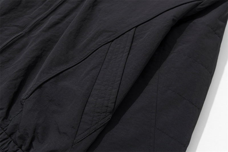 Fur-Trim Hooded Bomber Jacket – Men's Winter Padded Coat with Dual Zip Pockets