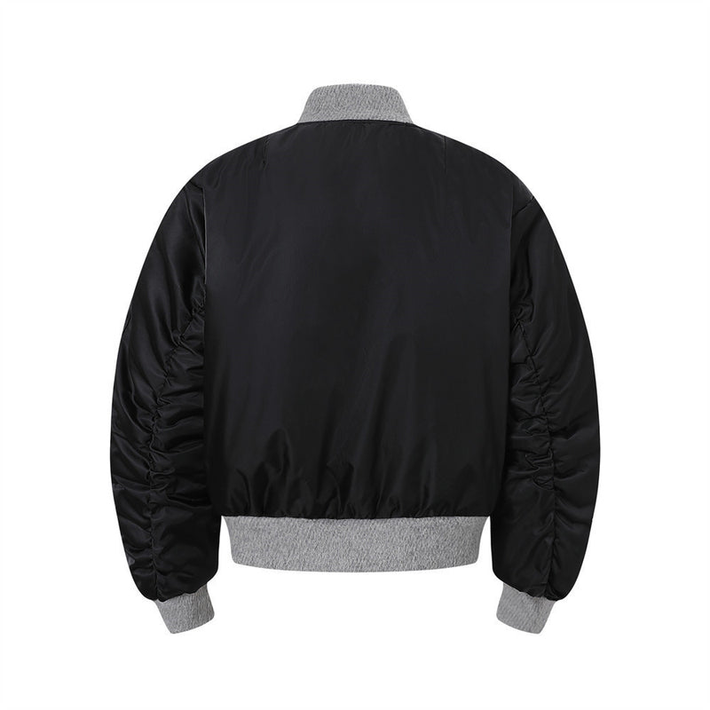 Men's Bomber Jacket Oversized MA-1 Flight Jacket with Ribbed Trim