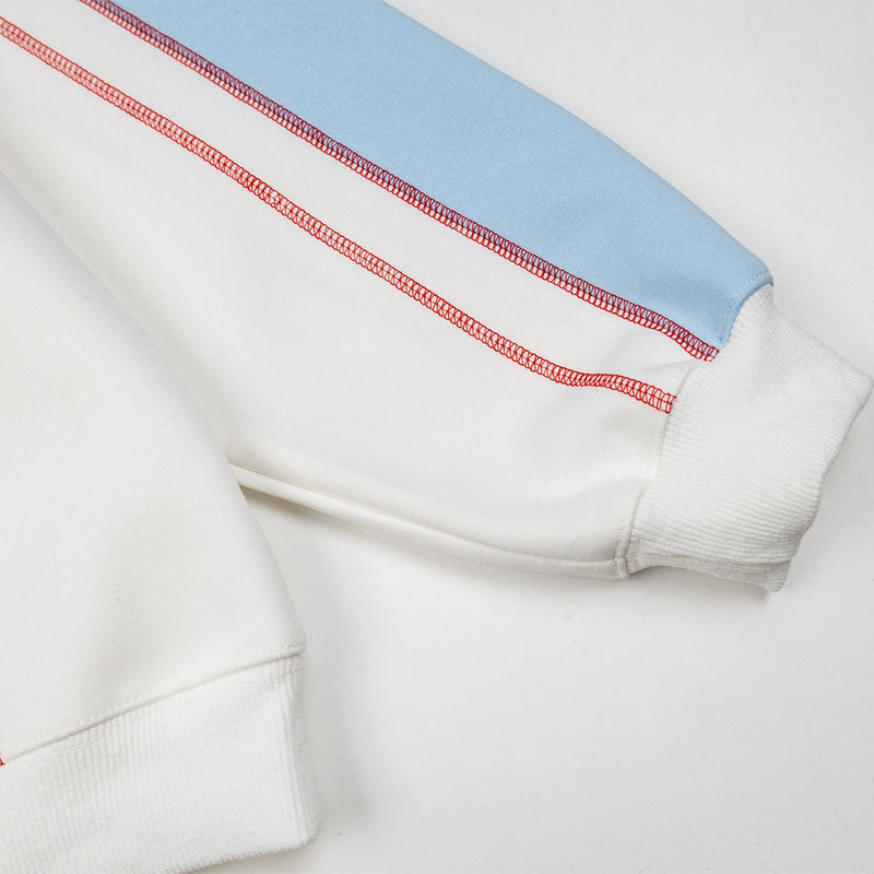 Darkht 08 Number Print Colorblock Raglan Sleeve Pullover Hoodie