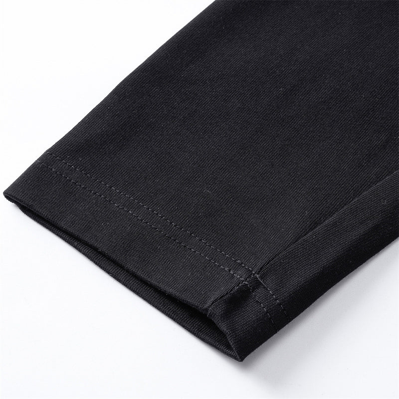 Men's Long Sleeve Crew Neck Tee with Logo Patch – Relaxed Fit