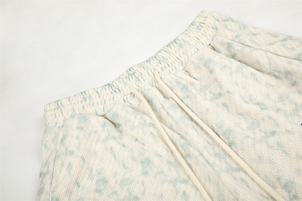 RRR Script Embroidered Acid Wash Wide-Leg Sweatpants