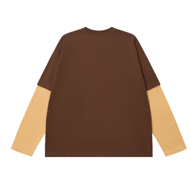 Langarmshirt im Faux-Zweiteiler-Look – Streetwear-T-Shirt mit Sternenprint