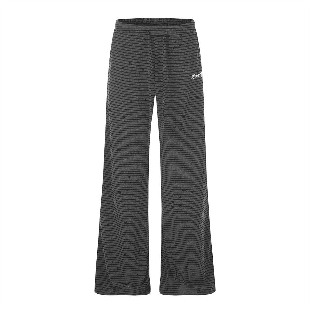 Star & Stripe Wide-Leg Lounge Pants – Flared Casual Trousers
