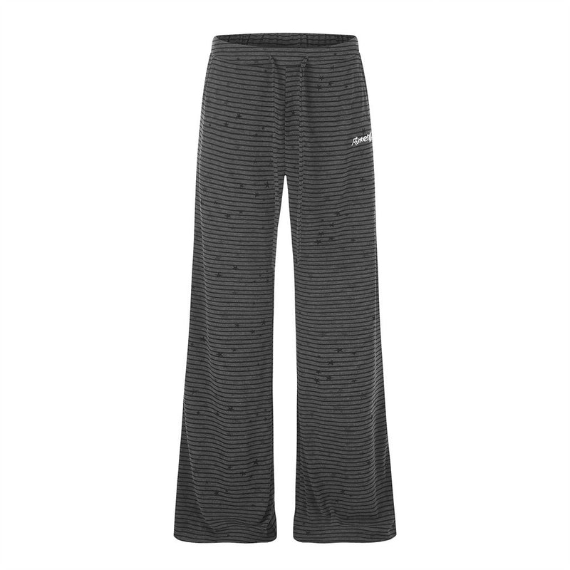 Star & Stripe Wide-Leg Lounge Pants – Flared Casual Trousers