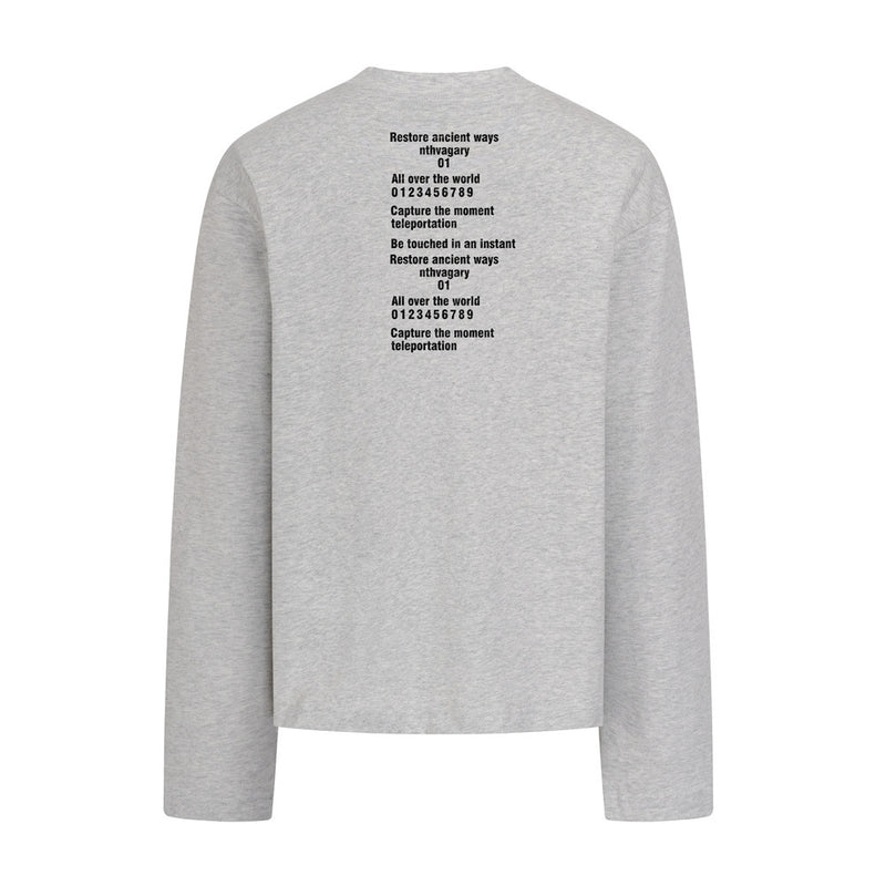 Long Sleeve Crewneck T-Shirt – Oversized Fit with Letter Print, Men's Streetwear