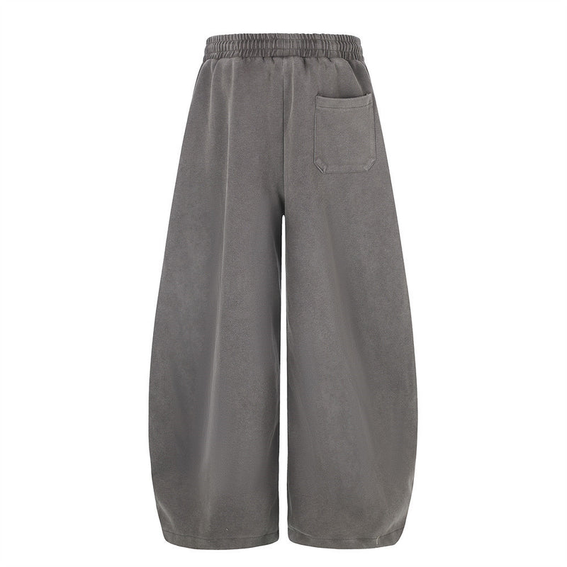 Wide-Leg Sweatpants with Vintage Cross Print & Acid Wash Finish