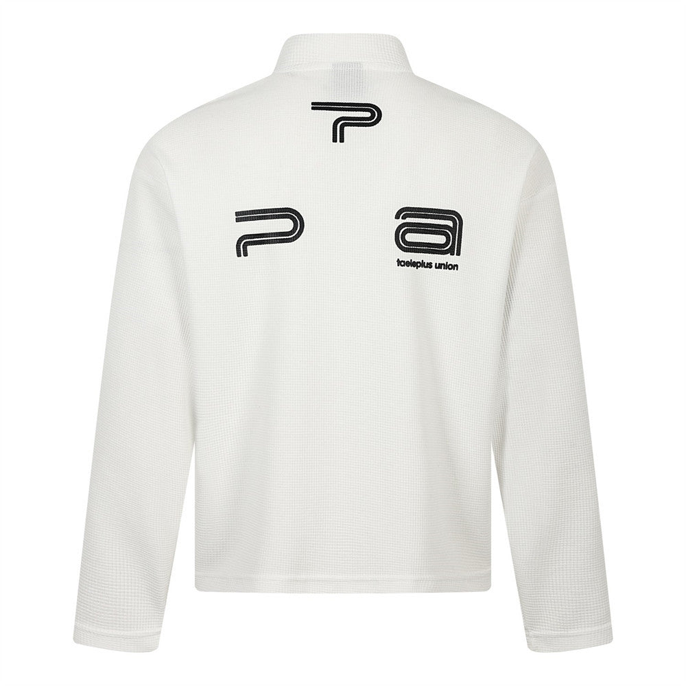Taeleplus Union Racing Graphic Half-Zip Mock Neck Long Sleeve Sweatshirt