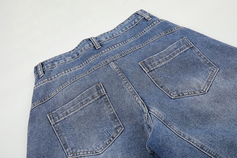 Light Blue Baggy Jeans – Double Waistband Wide-Leg Denim