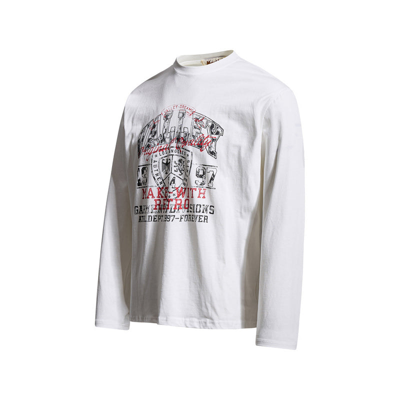 Long Sleeve T-Shirt for Men – Valley Retro Varsity Graphic Crew Neck Tee