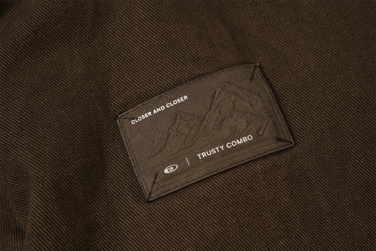 Retro Washed Cotton Bomber Jacket with Sherpa Collar