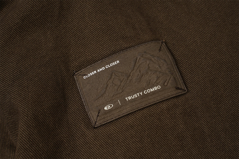 Retro Washed Cotton Bomber Jacket with Sherpa Collar