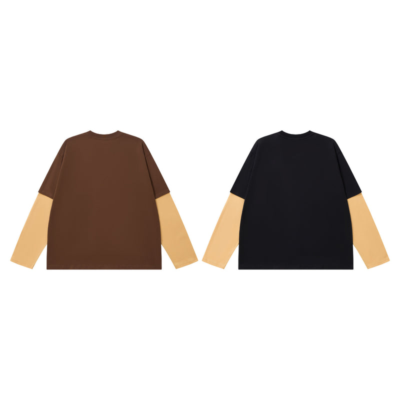 Langarmshirt im Faux-Zweiteiler-Look – Streetwear-T-Shirt mit Sternenprint