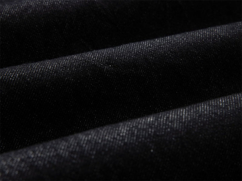Black Wide-Leg Jeans – Metal Hook Closure & Contrast Stitching Streetwear Denim