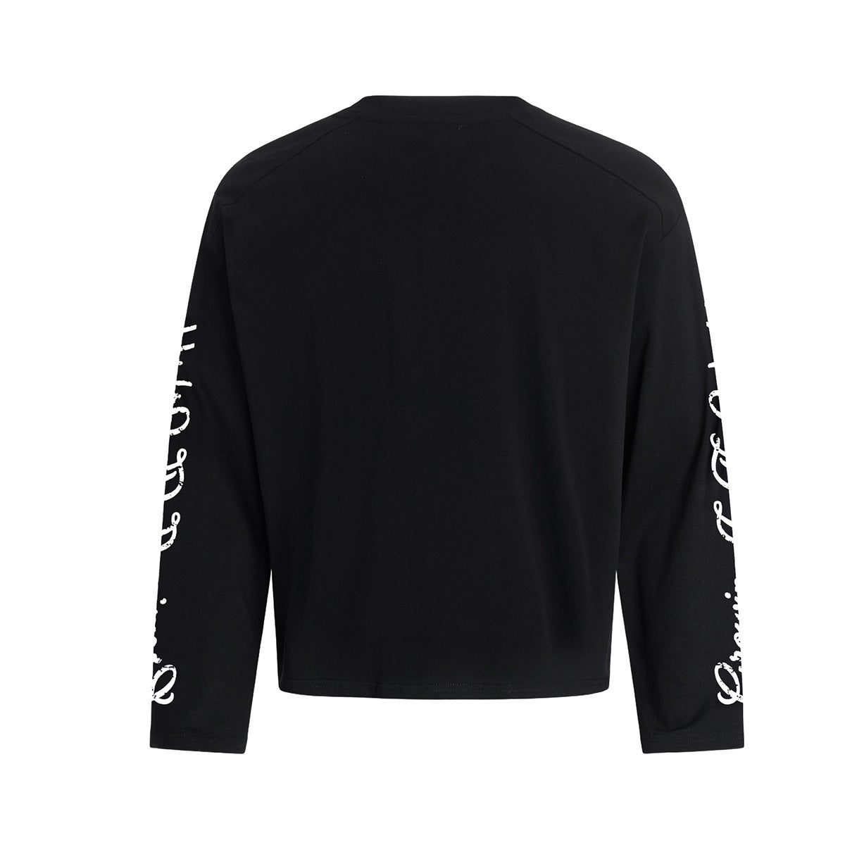 ロングスリーブグラフィックTシャツ｜MT 99 オールドイングリッシュプリント ブラック クルーネック