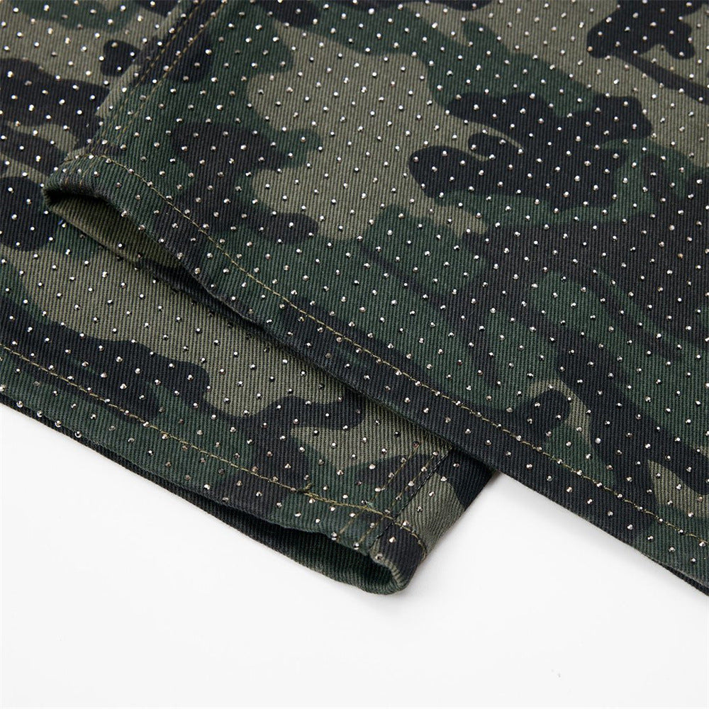 Camo-Hose mit weitem Bein und durchgehendem Strassdetail