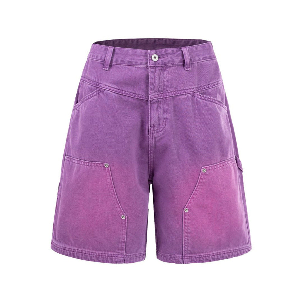 Baggy-Denimshorts für Herren – gewaschene Carpenter-Style-Jeansshorts für Streetwear