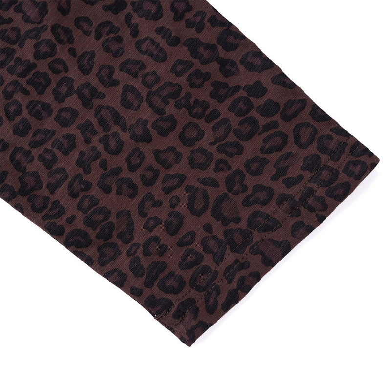 Men's Long Sleeve Raglan T-Shirt – Leopard Print Sleeves & Iron Cross Graphic