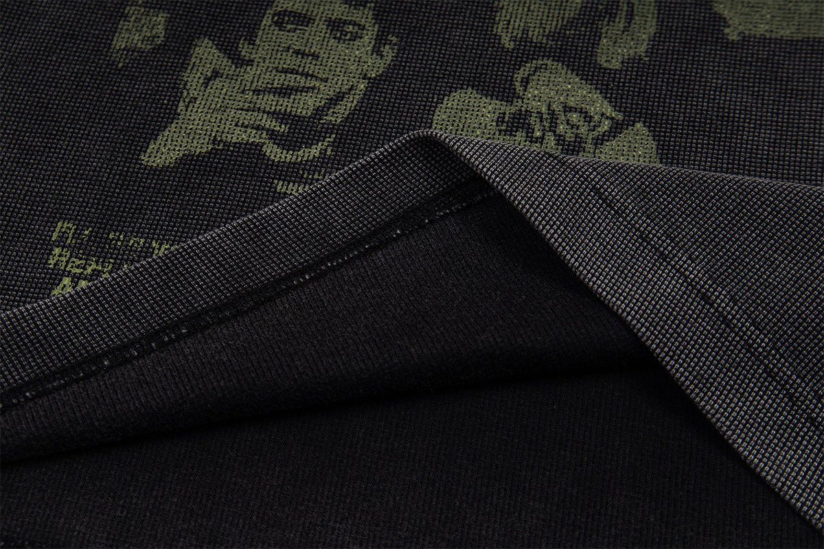 Vintage Rock Graphic Thermal-Longsleeve – Verwaschenes Schwarz