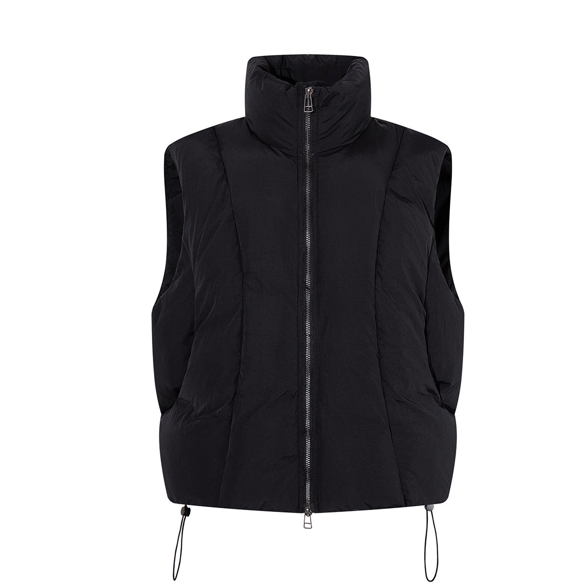 Padded Puffer Vest Stand Collar Zip-Up Sleeveless Jacket