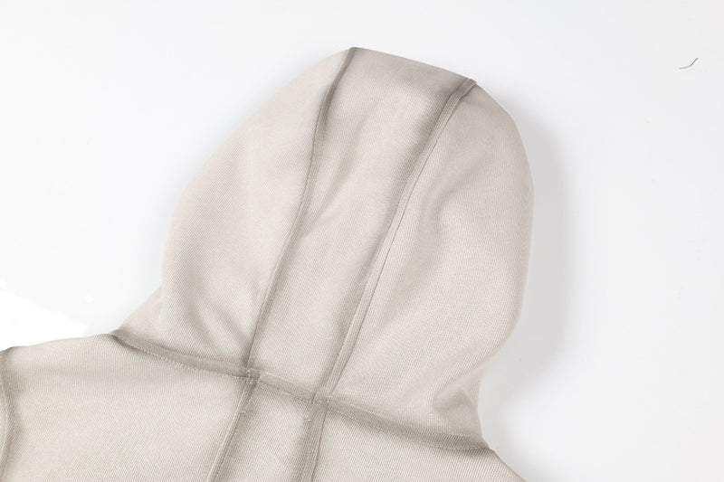 Sudadera de hombre con capucha y cremallera, paneles lavados y corte extragrande
