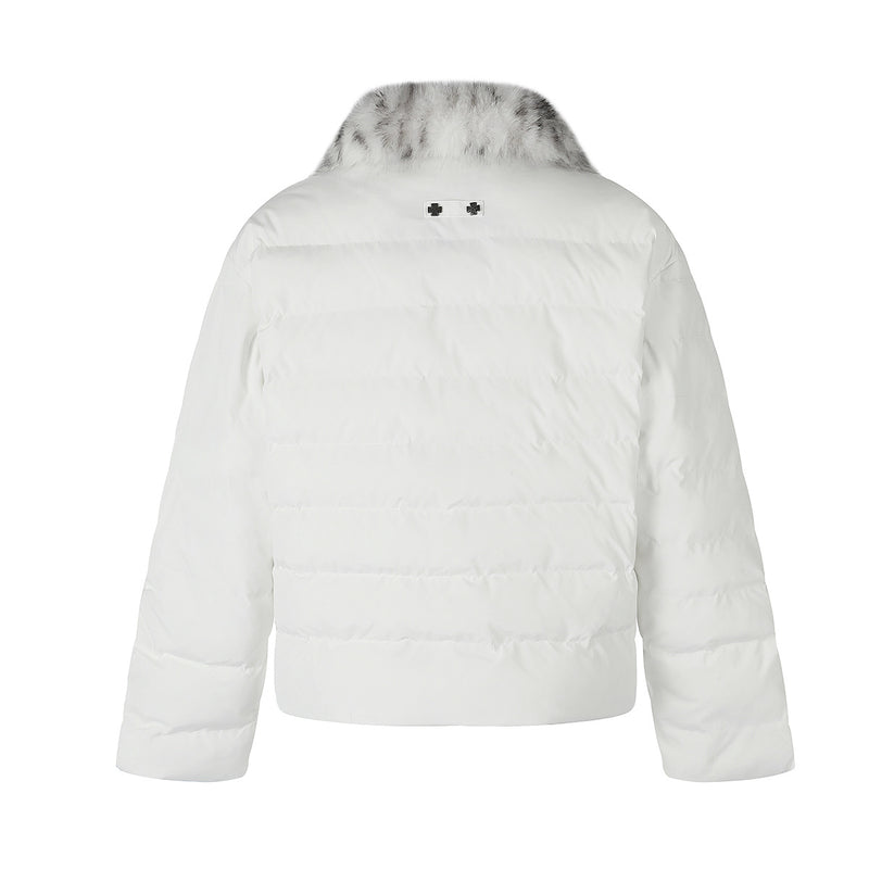 Cropped Puffer Jacket with Hood & Fur Collar – Cross Hardware, American Street