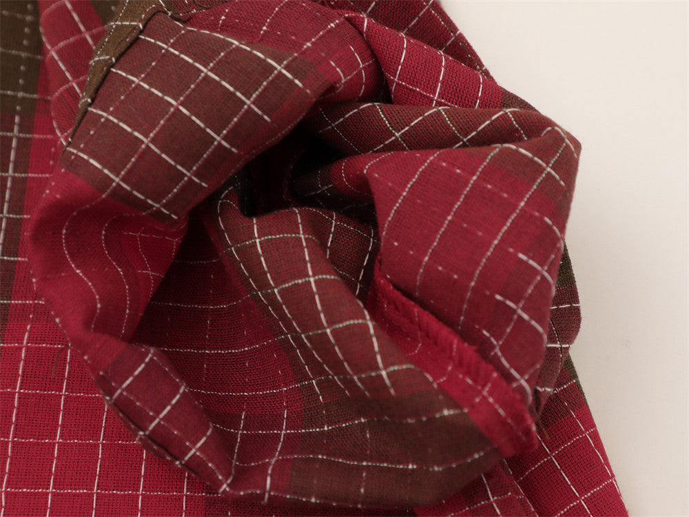 Mosaic Plaid Short Sleeve Shirt – Oversized Streetwear Button-Up