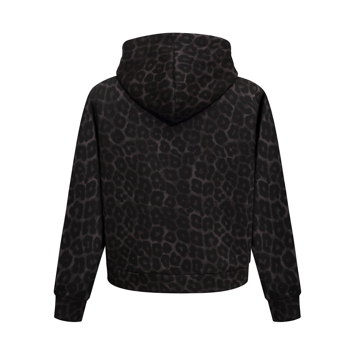 Sweat à capuche zippé léopard avec écusson lion et motif drapeau américain