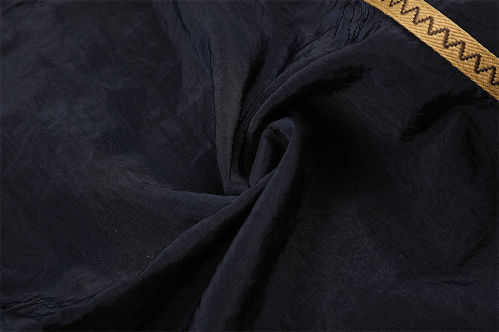 Wide-Leg Track Pants with Gold Side Stripe and Drawstring Waist