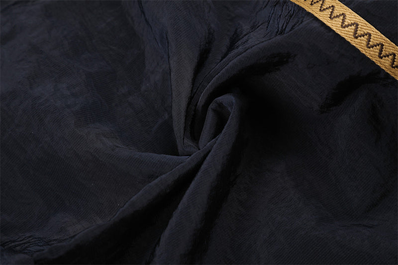 Wide-Leg Track Pants with Gold Side Stripe and Drawstring Waist