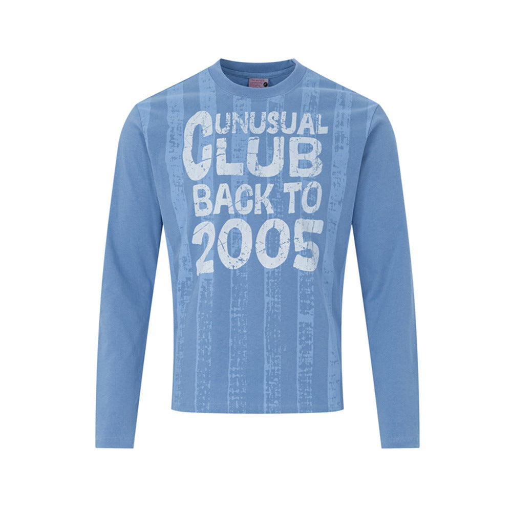 T-shirt manches longues graphique Unusual Club Back to 2005 – Coupe décontractée à col rond