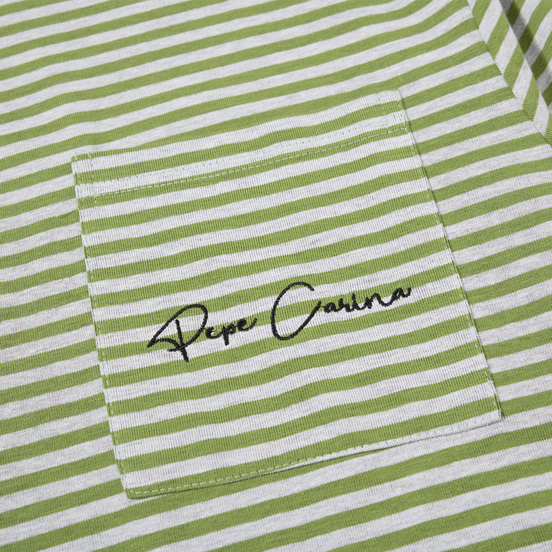 T-shirt homme à manches longues rayé avec poche – Coupe décontractée à col rond