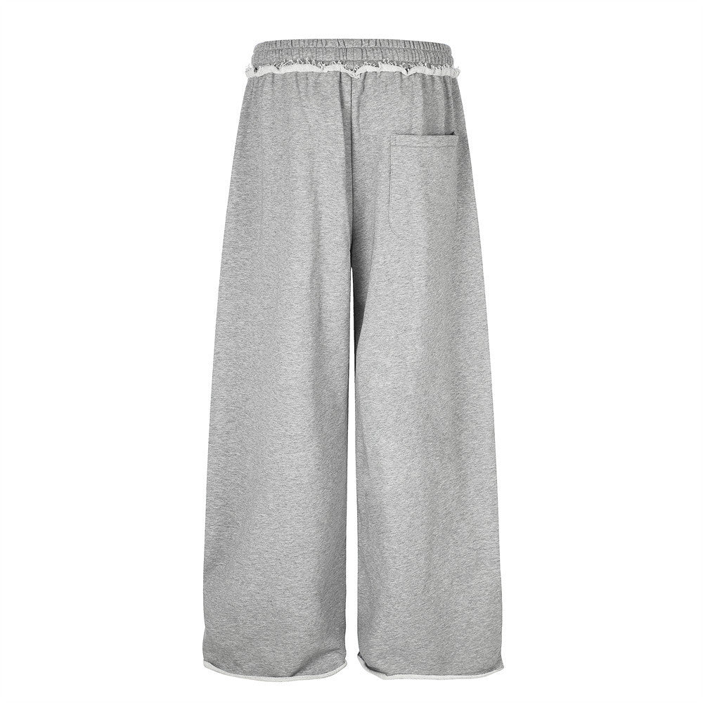 Pantalon de survêtement à jambes larges avec étoiles appliquées – Jogger homme streetwear hip-hop