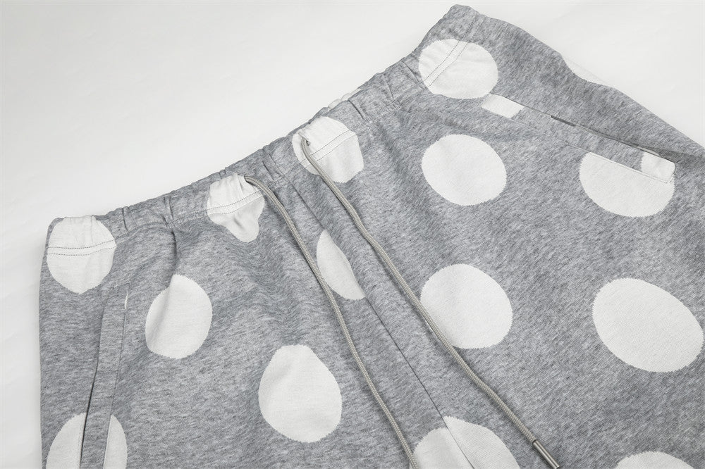 Polka Dot Wide-Leg Sweatpants – Oversized Streetwear Jogger Pants