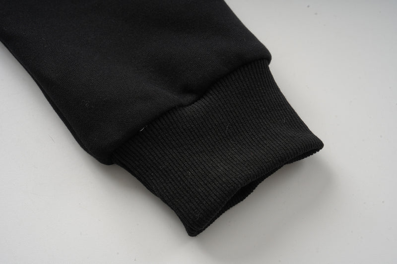 Military Braid Zip-Up Hoodie – Black Baroque Cord Detail Fleece Jacket
