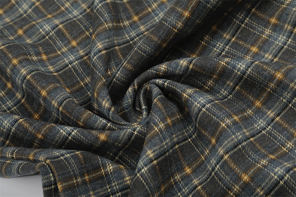 Vintage Plaid Wide-Leg Pants – Oversized Baggy Trousers with Elastic Waist